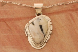 Genuine White Buffalo Turquoise Navajo Pendant